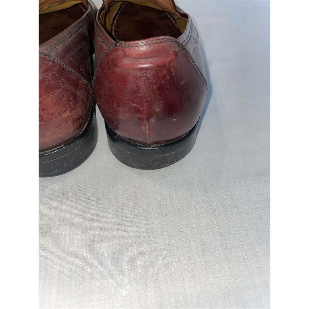 Alfani Italy Dress Loafers Men’s Size 11 W Brown Leather Tassels Block Heels - Picture 13 of 13